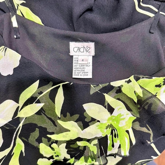 Vintage Caché Black and Green "JLo" floral dress - Picture 5 of 5